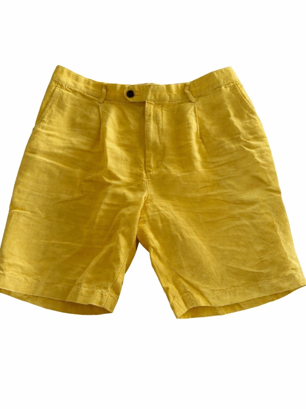 Banana Republic Men's Yellow Flat-Front Shorts